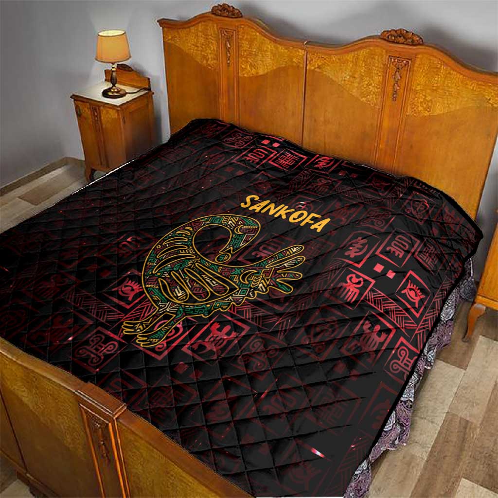 Afro-American Culture Quilt Adinkra Sankofa Bird - Cosmic Red LT7