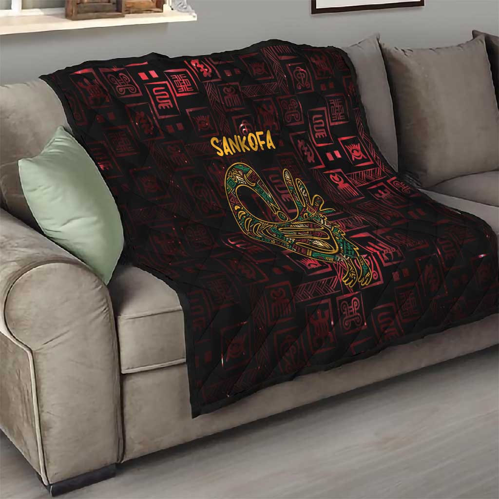 Afro-American Culture Quilt Adinkra Sankofa Bird - Cosmic Red LT7