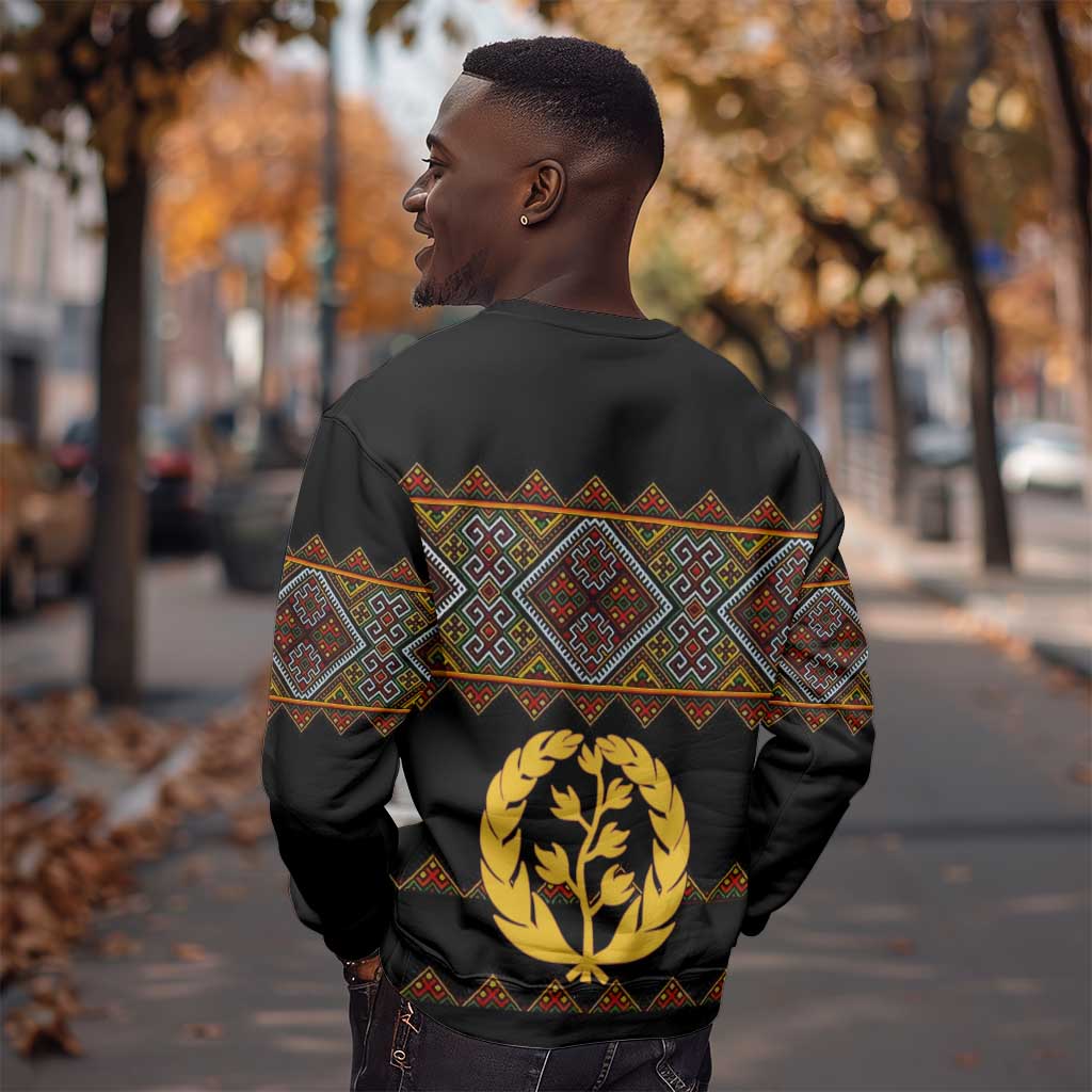 Eritrea Sweatshirt Tilet Mix Eritrean Cross - Black LT7