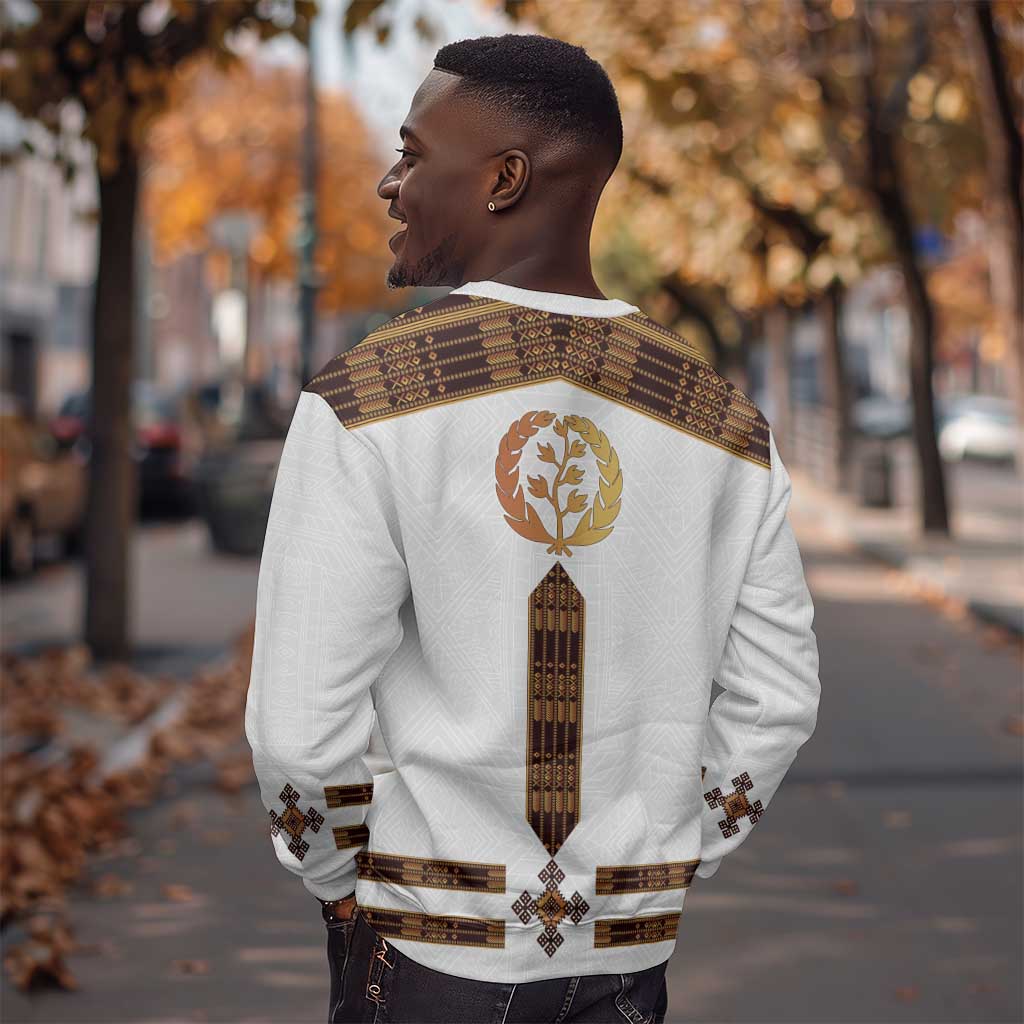 Eritrea Sweatshirt Tilet Habesha Style - White LT7