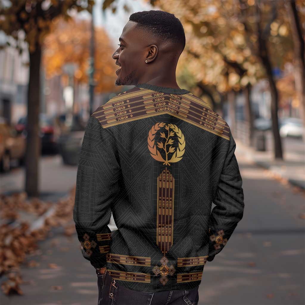 Eritrea Sweatshirt Tilet Habesha Style - Black LT7