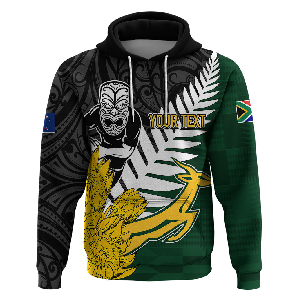 Personalised New Zealand Vs South Africa Rugby Hoodie Rivals - Tribal Style LT7