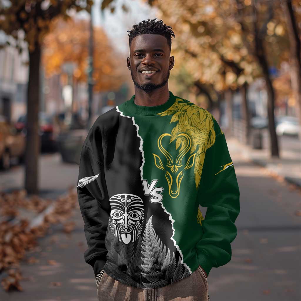 Personalised New Zealand Vs South Africa Rugby Sweatshirt Rivals Dynamics LT7