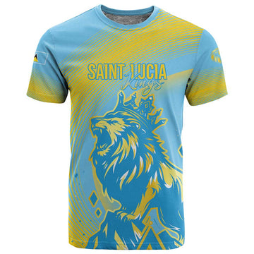 Saint Lucia Cricket Personalized T shirt The Roaring King LT7