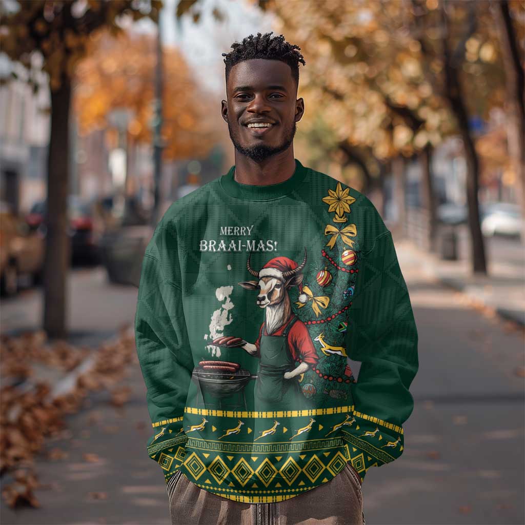 Personalised South Africa Sweatshirt Springbok Christmas Braai LT7