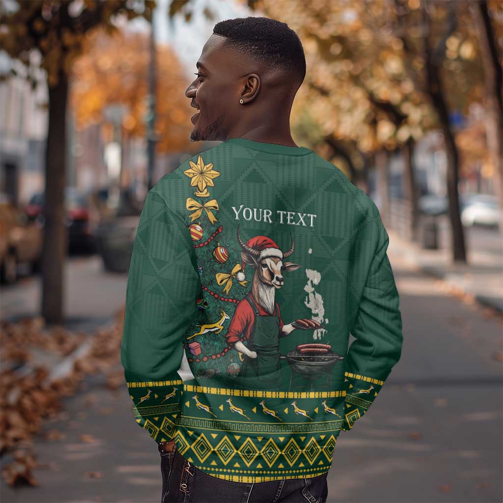 Personalised South Africa Sweatshirt Springbok Christmas Braai LT7