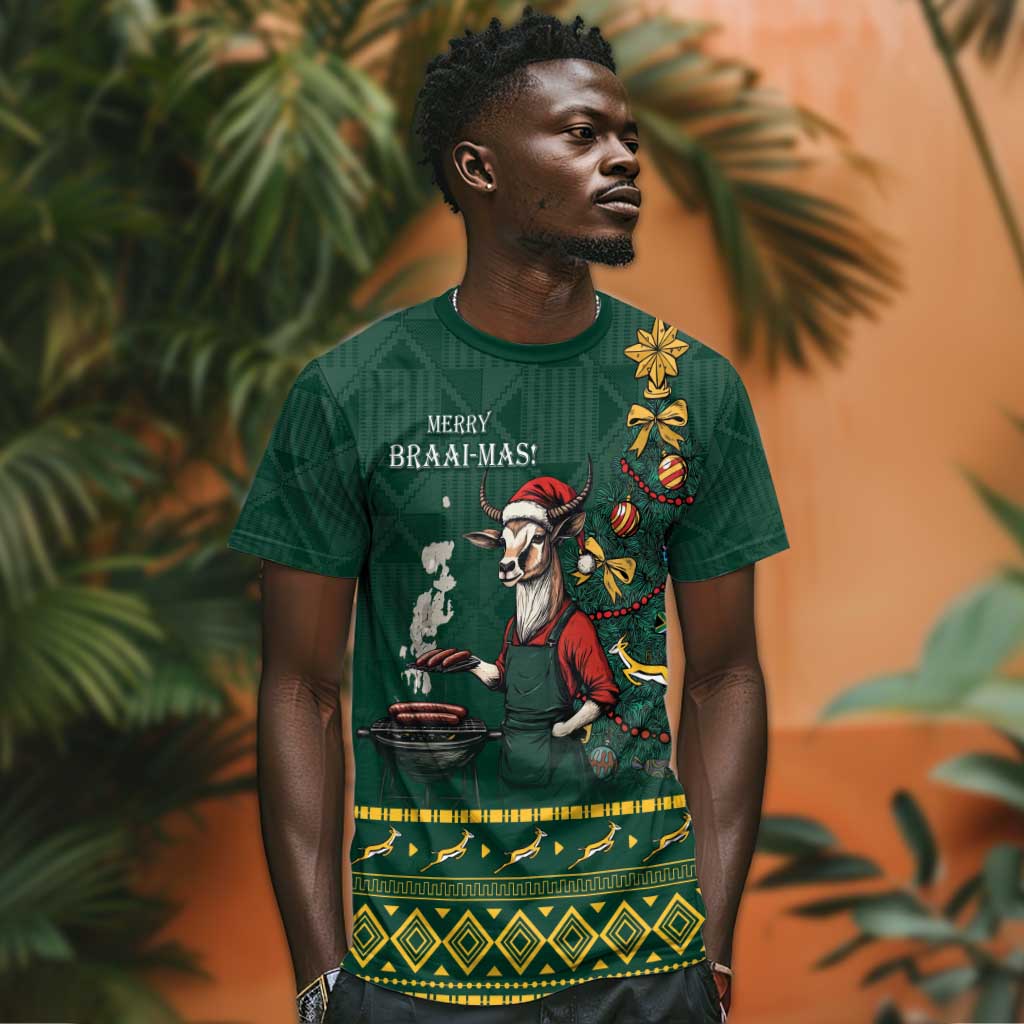 Personalised South Africa T shirt Springbok Christmas Braai LT7