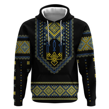 Ukraine Vyshyvanka Inspired Patterns Hoodie Ukraini Colors LT7