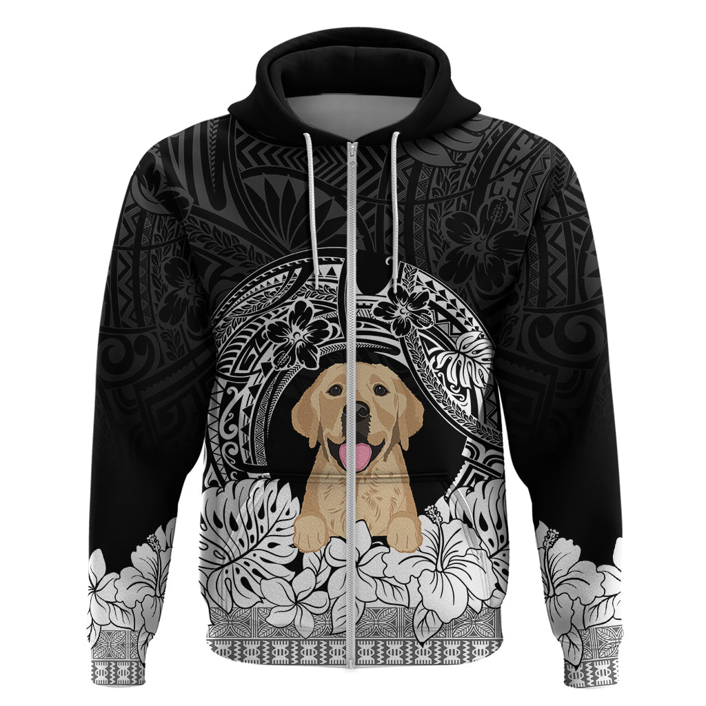 Personalised Dog Hoodie Golden Retriever With Polynesian Tapa Arch LT7