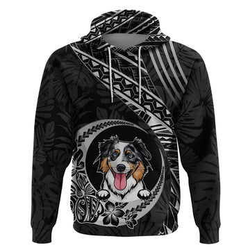 Personalised Polynesian Dog Hoodie With Australian Shepherd - Crescent Style LT7