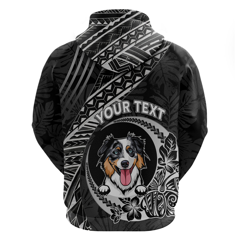Personalised Polynesian Dog Hoodie With Australian Shepherd - Crescent Style LT7
