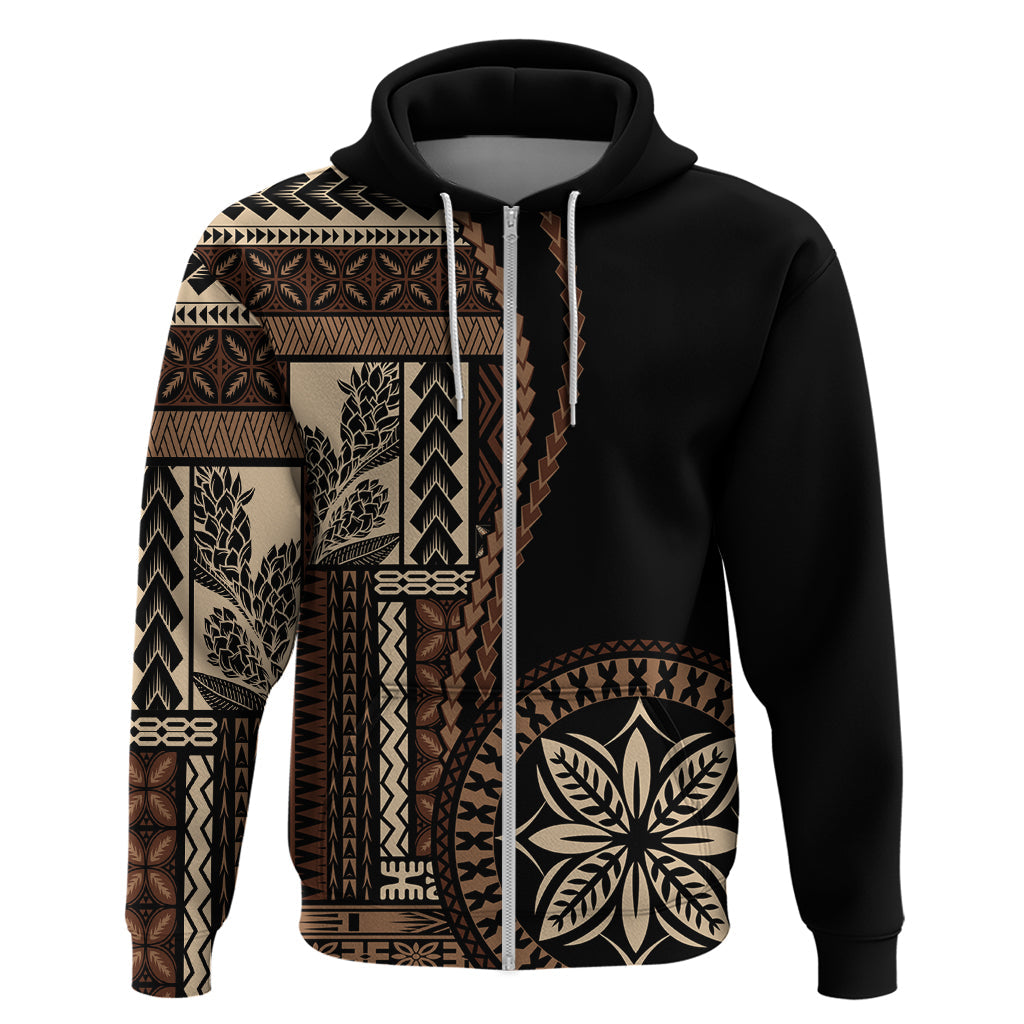 Samoa Siapo Motif Hoodie Classic Style - Black Ver02 LT7