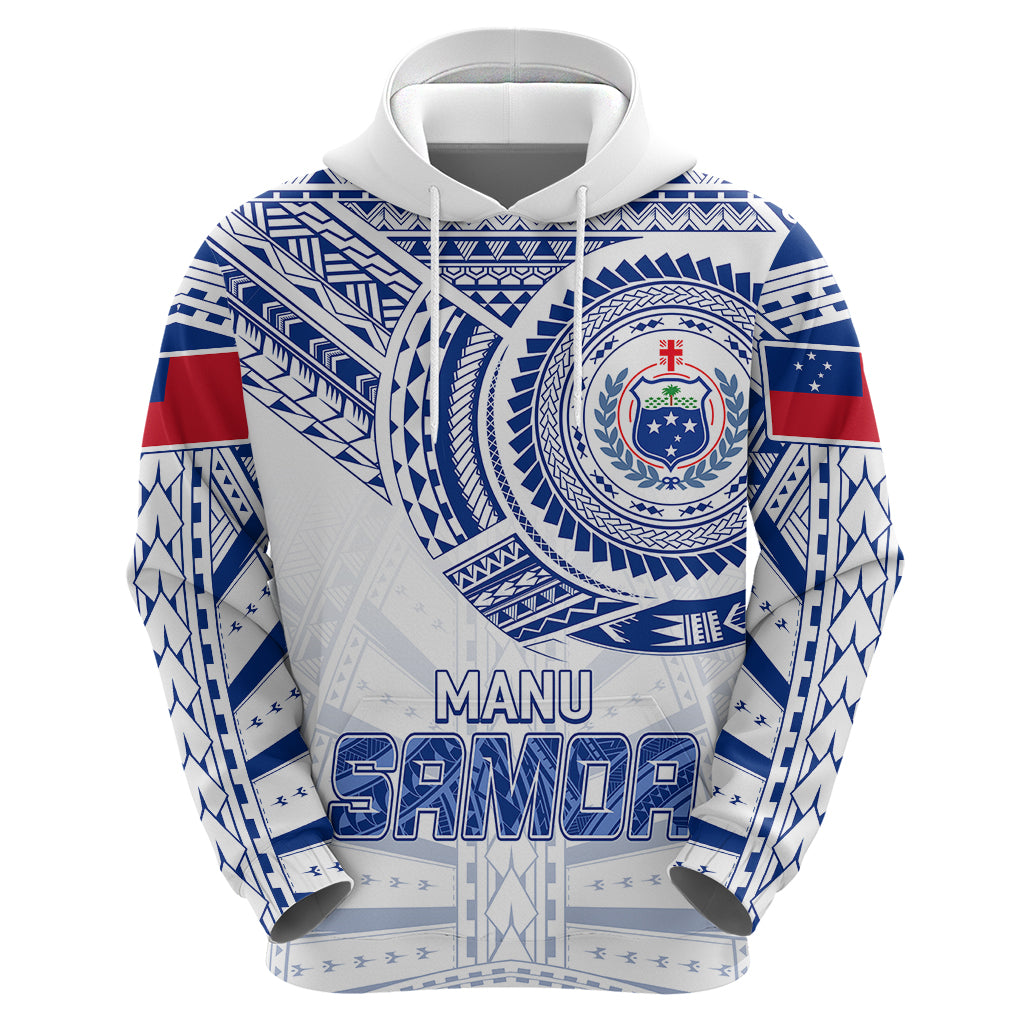 Custom Samoa Rugby Hoodie Manu Samoa Gradient White LT7
