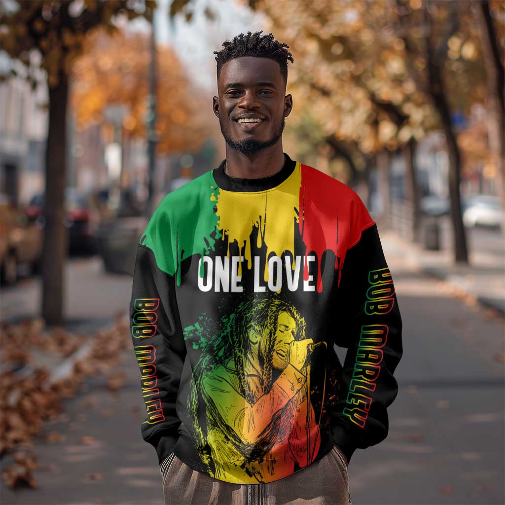 Jamaica Reggae King Sweatshirt Sketch Style One Love LT7