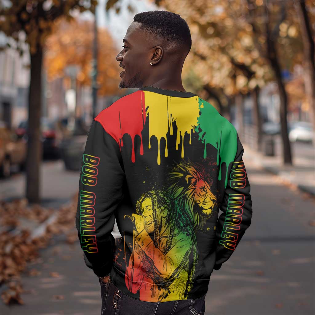 Jamaica Reggae King Sweatshirt Sketch Style One Love LT7