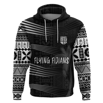 Personalised Fiji Rugby Hoodie Kaiviti WC 2023 Jersey Replica - Black LT7