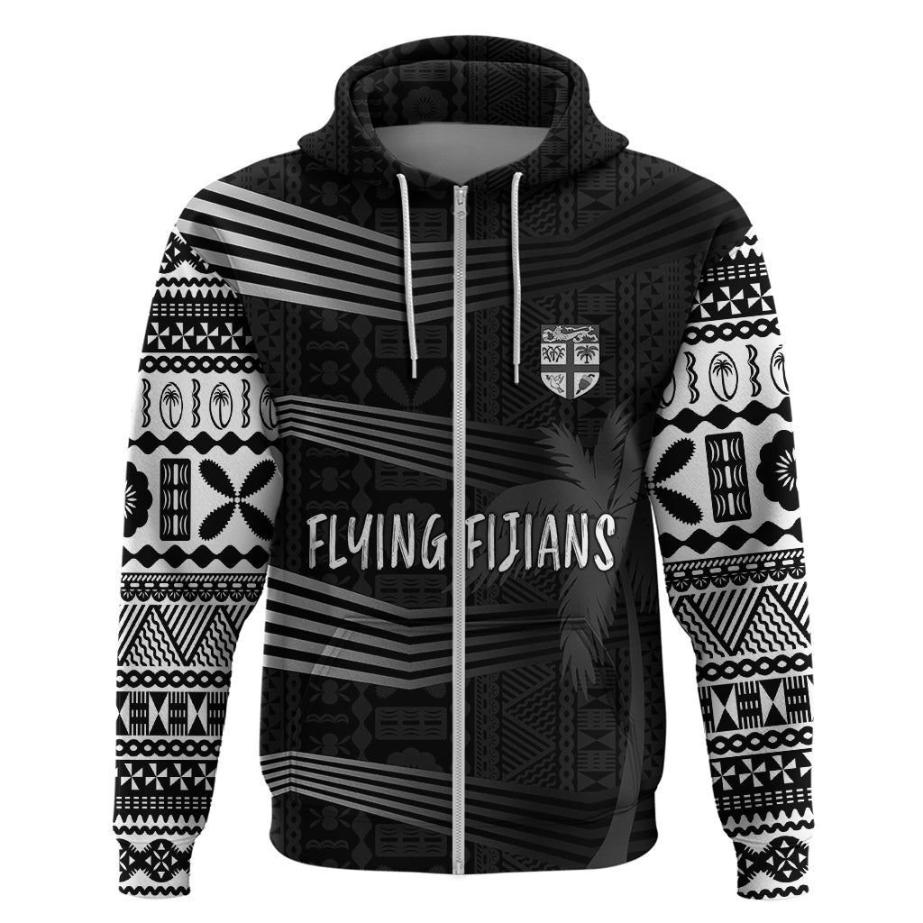 Personalised Fiji Rugby Hoodie Kaiviti WC 2023 Jersey Replica - Black LT7