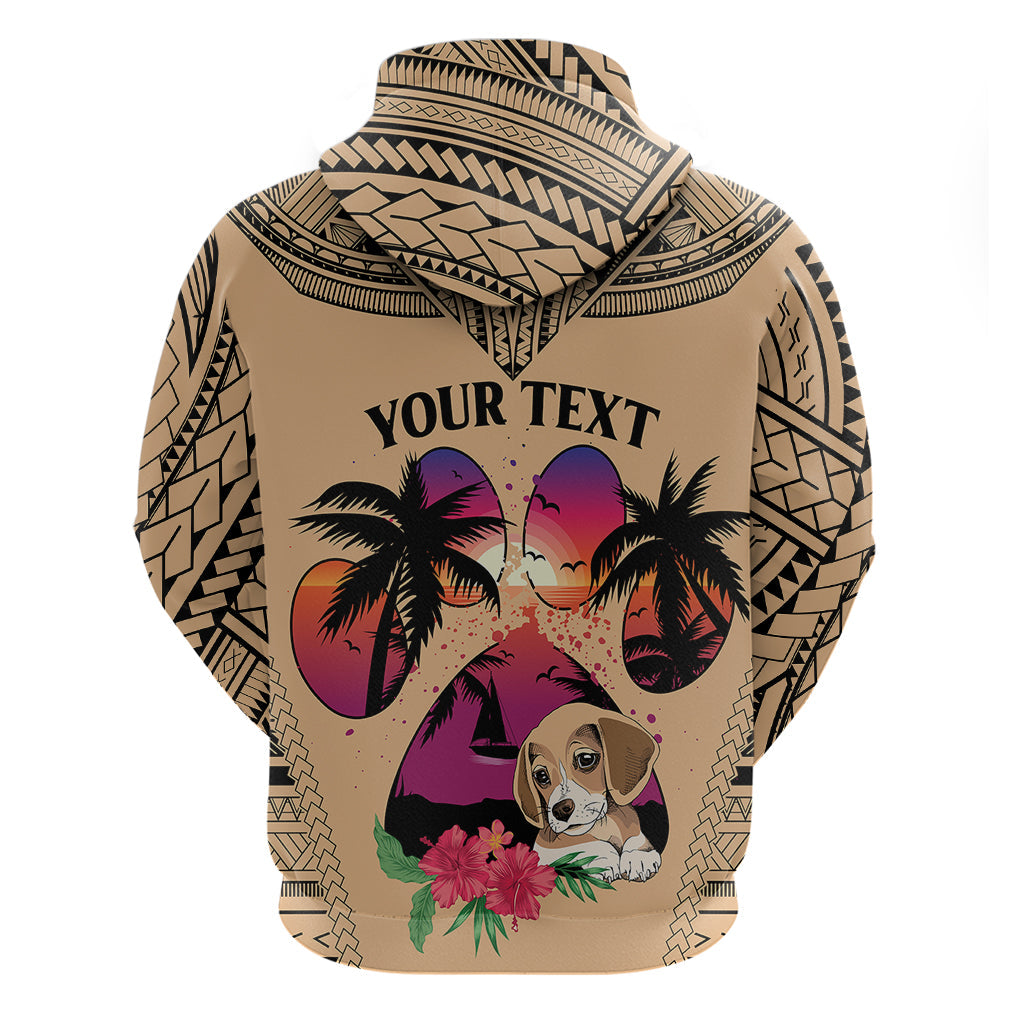 Personalised Polynesian Hoodie Dog Lover With Beagle - Sunset At The Beach LT7