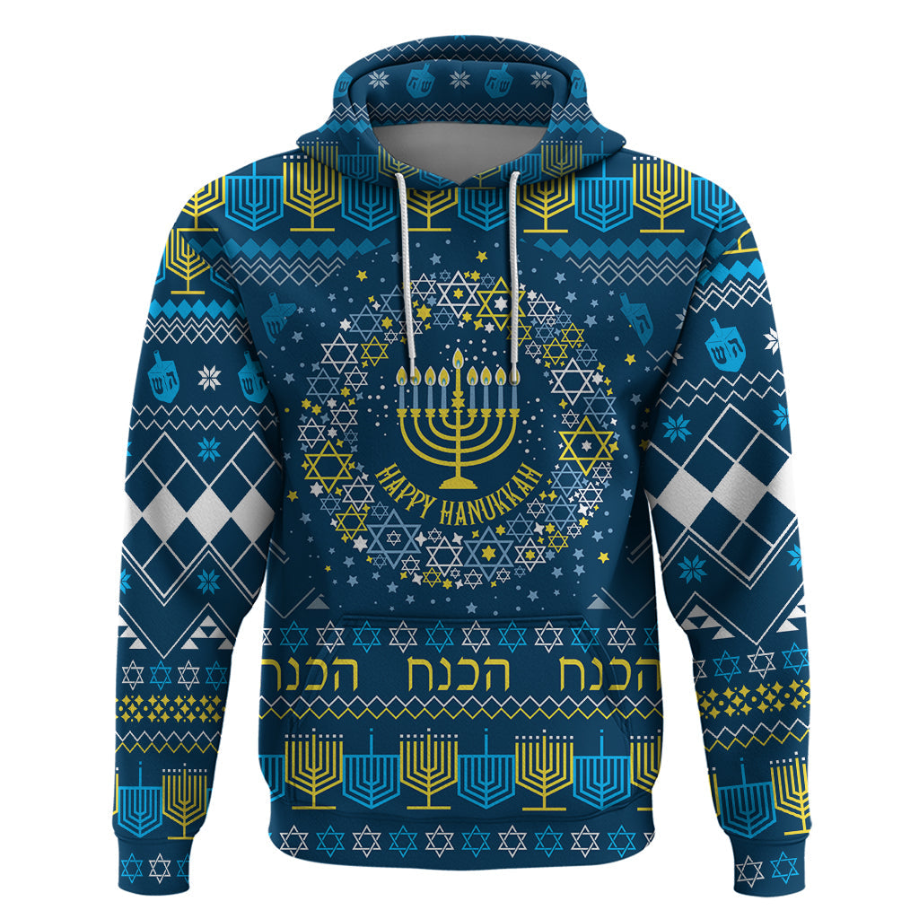 Happy Hanukkah Hoodie Love and Lights Menorah LT7