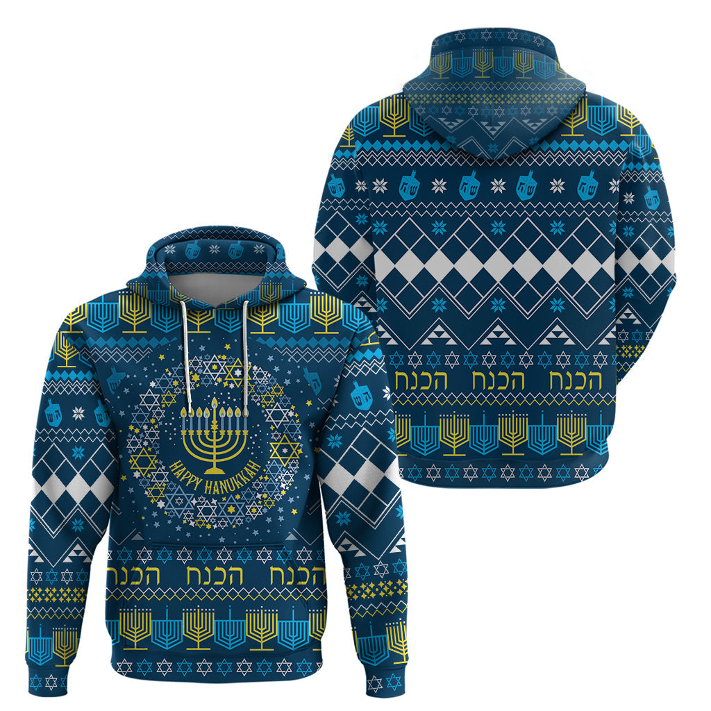 Happy Hanukkah Hoodie Love and Lights Menorah LT7