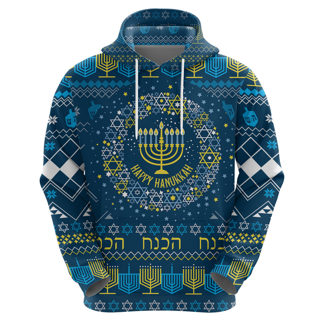 Happy Hanukkah Hoodie Love and Lights Menorah LT7