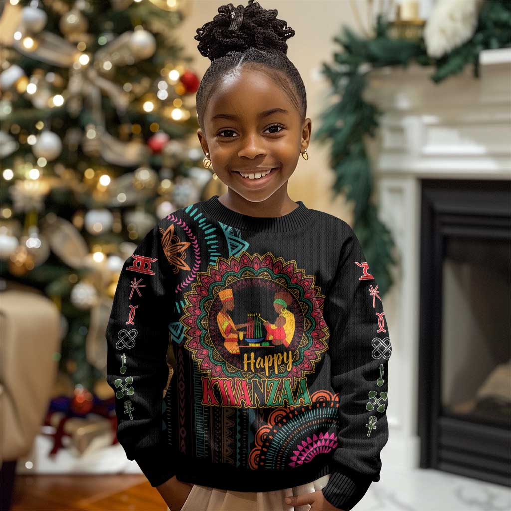 Happy Kwanzaa African Kid Ugly Christmas Sweater Mandala Mix Nguzo Saba LT7