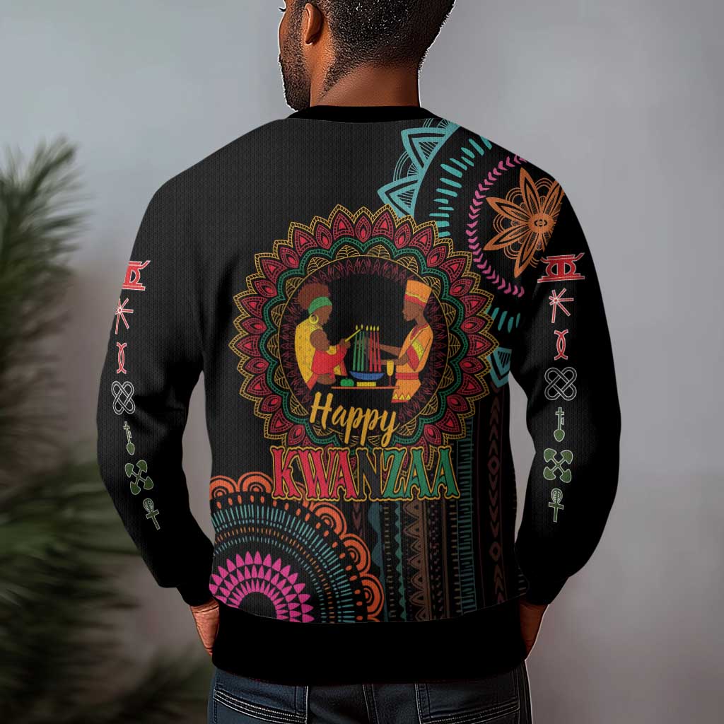 Happy Kwanzaa African Ugly Christmas Sweater Mandala Mix Nguzo Saba LT7