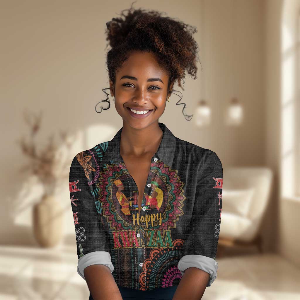 Africa Happy Kwanzaa Women Casual Shirt Nguzo Saba LT7