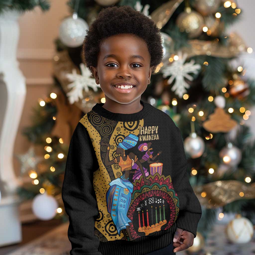 Happy Kwanzaa African Kid Ugly Christmas Sweater Tribal Dance LT7
