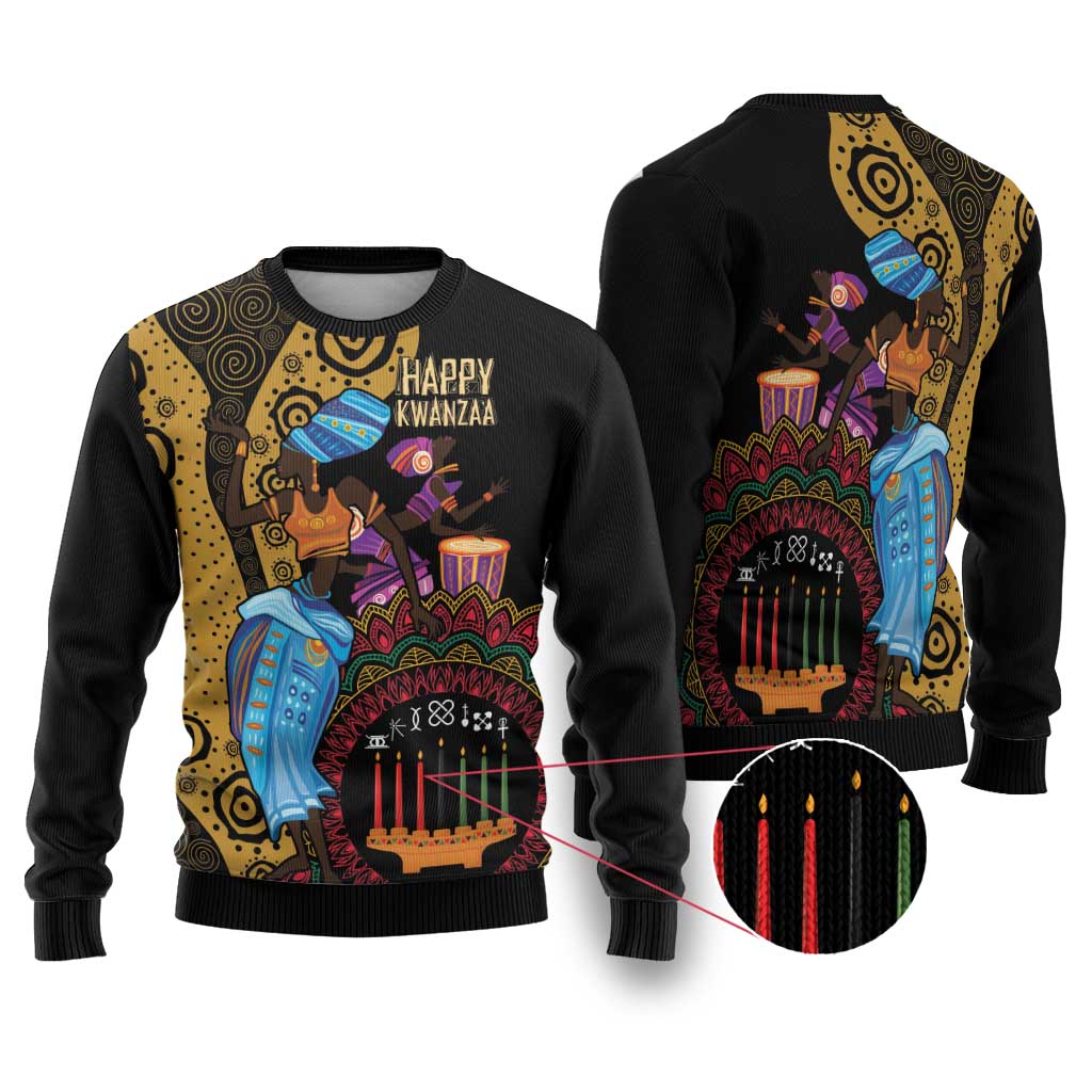 Happy Kwanzaa African Ugly Christmas Sweater Tribal Dance LT7