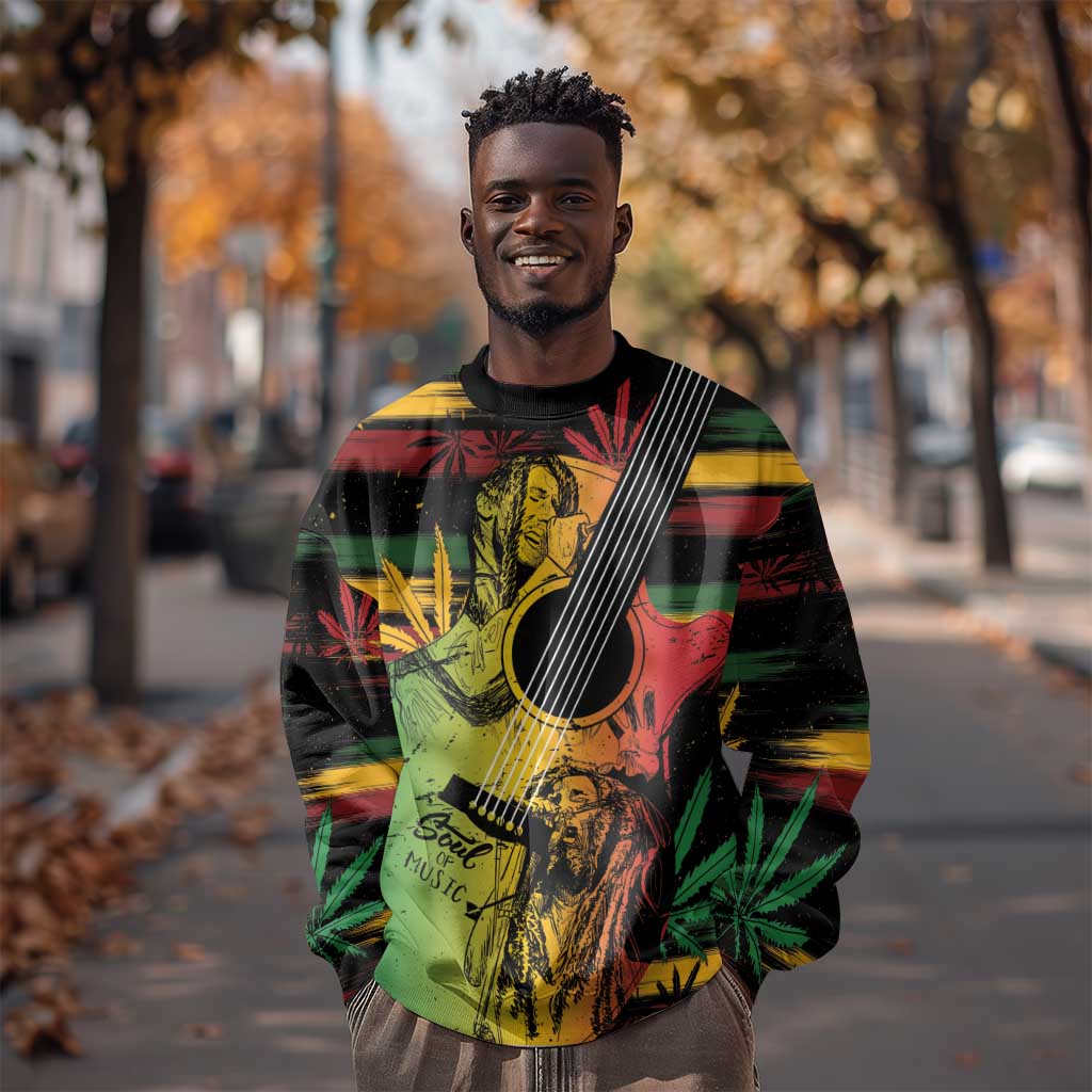 Personalised Afro Reggae Sweatshirt Soul of Music Sketch Style LT7