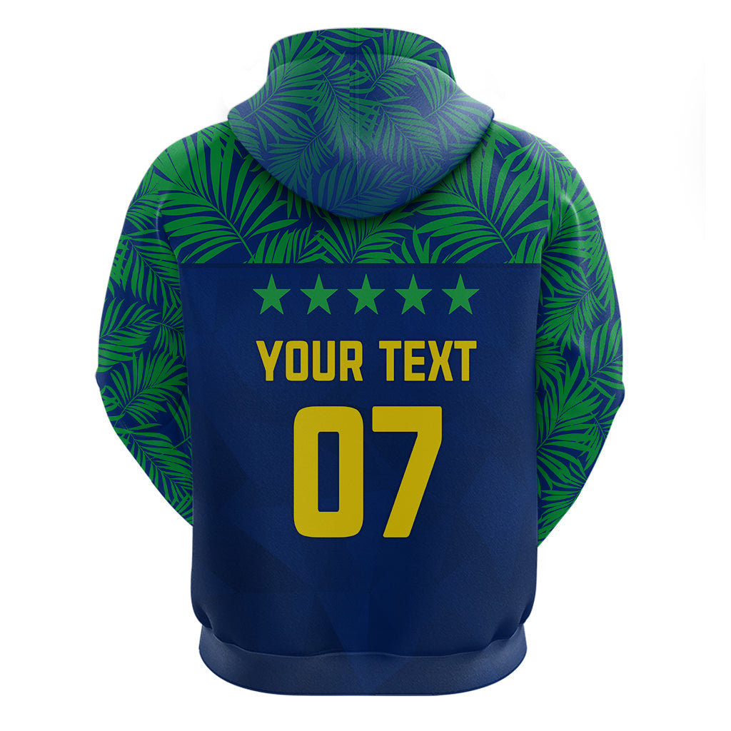 Personalised Brazil Football Hoodie Women's WC 2023 Selecao LT7