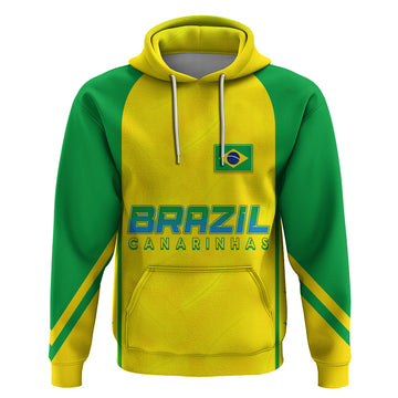 Personalised Brazil Football Hoodie Women's WC 2023 Canarinhas LT7