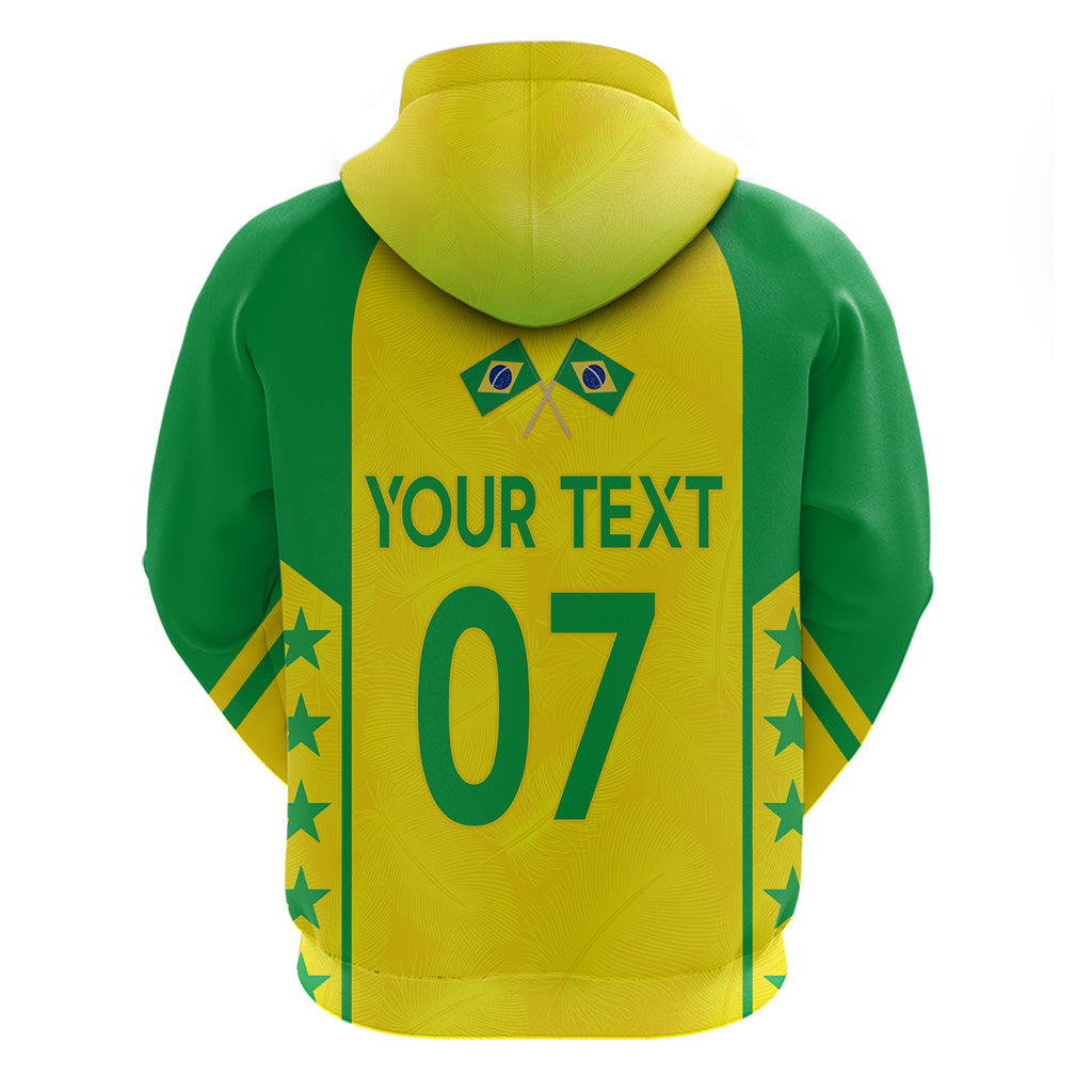 Personalised Brazil Football Hoodie Women's WC 2023 Canarinhas LT7