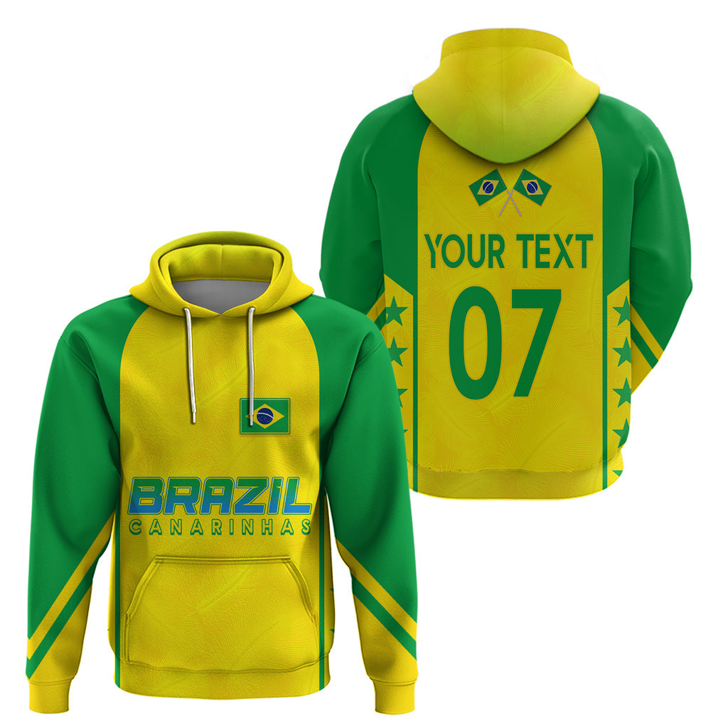 Personalised Brazil Football Hoodie Women's WC 2023 Canarinhas LT7