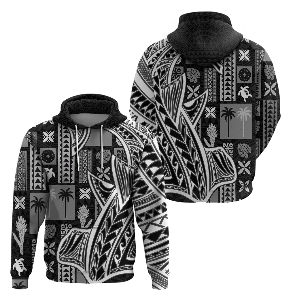 Samoa Tapa Hoodie Siapo Mix Tatau Patterns - Black LT7