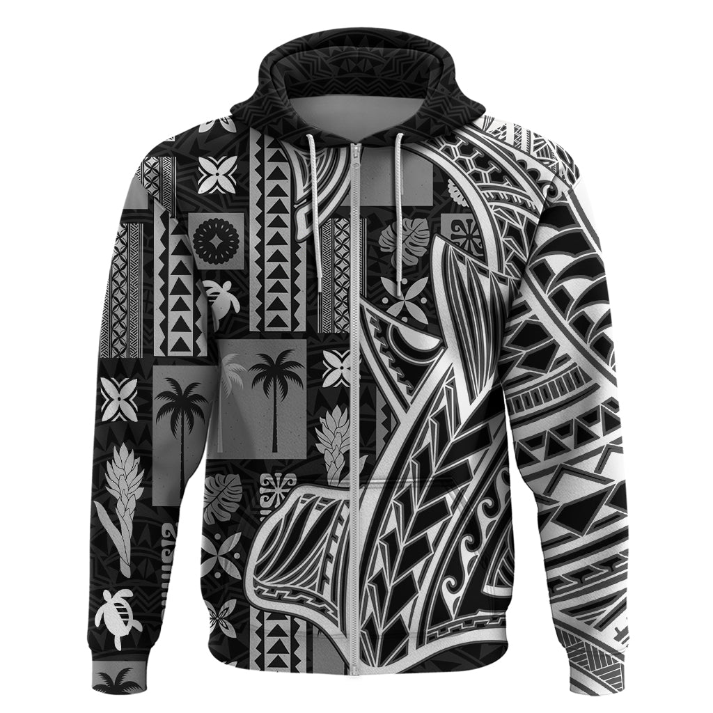 Samoa Tapa Hoodie Siapo Mix Tatau Patterns - Black LT7