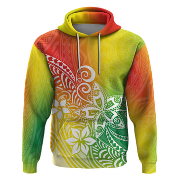 Polynesia Hoodie Plumeria Reggae Curves LT7