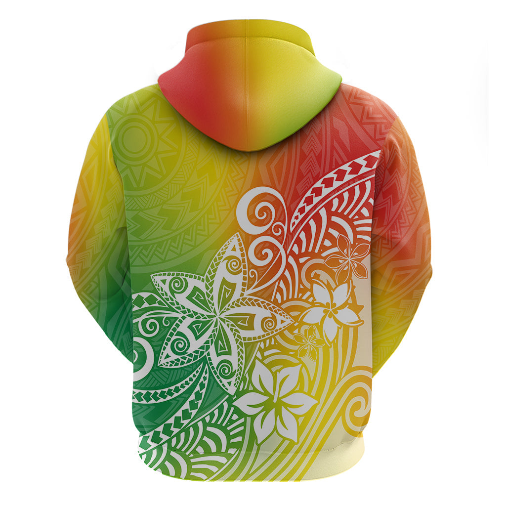 Polynesia Hoodie Plumeria Reggae Curves LT7
