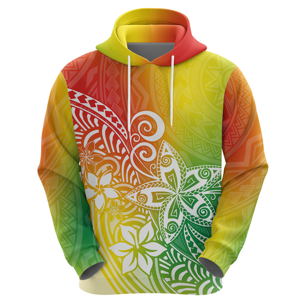 Polynesia Hoodie Plumeria Reggae Curves LT7