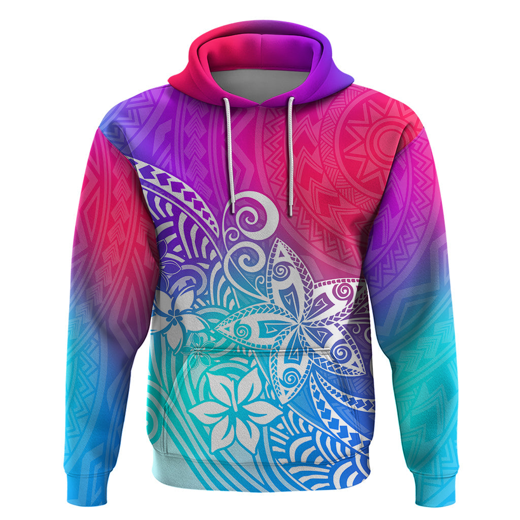 Polynesia Hoodie Plumeria Galaxy Gradient Curves LT7