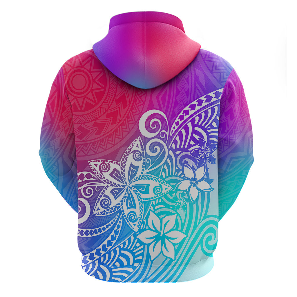 Polynesia Hoodie Plumeria Galaxy Gradient Curves LT7