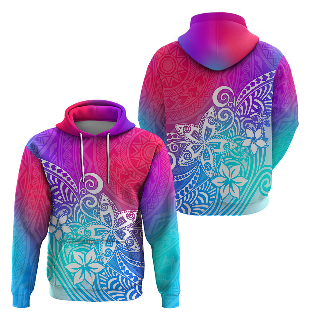 Polynesia Hoodie Plumeria Galaxy Gradient Curves LT7