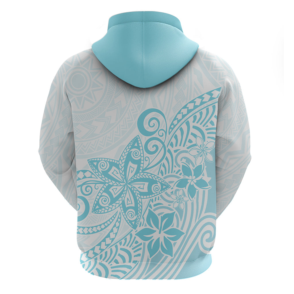 Polynesia Hoodie Plumeria Turquoise Curves LT7