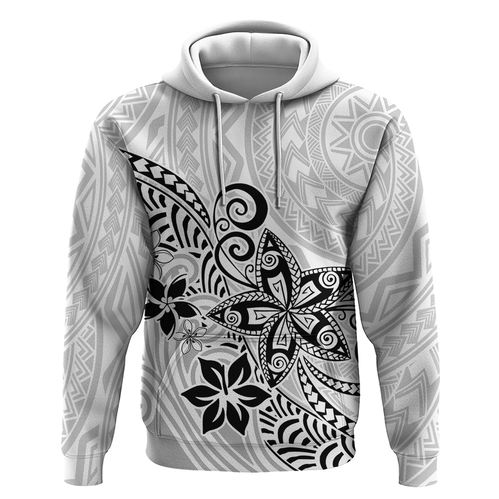 Polynesia Hoodie Plumeria White Curves LT7