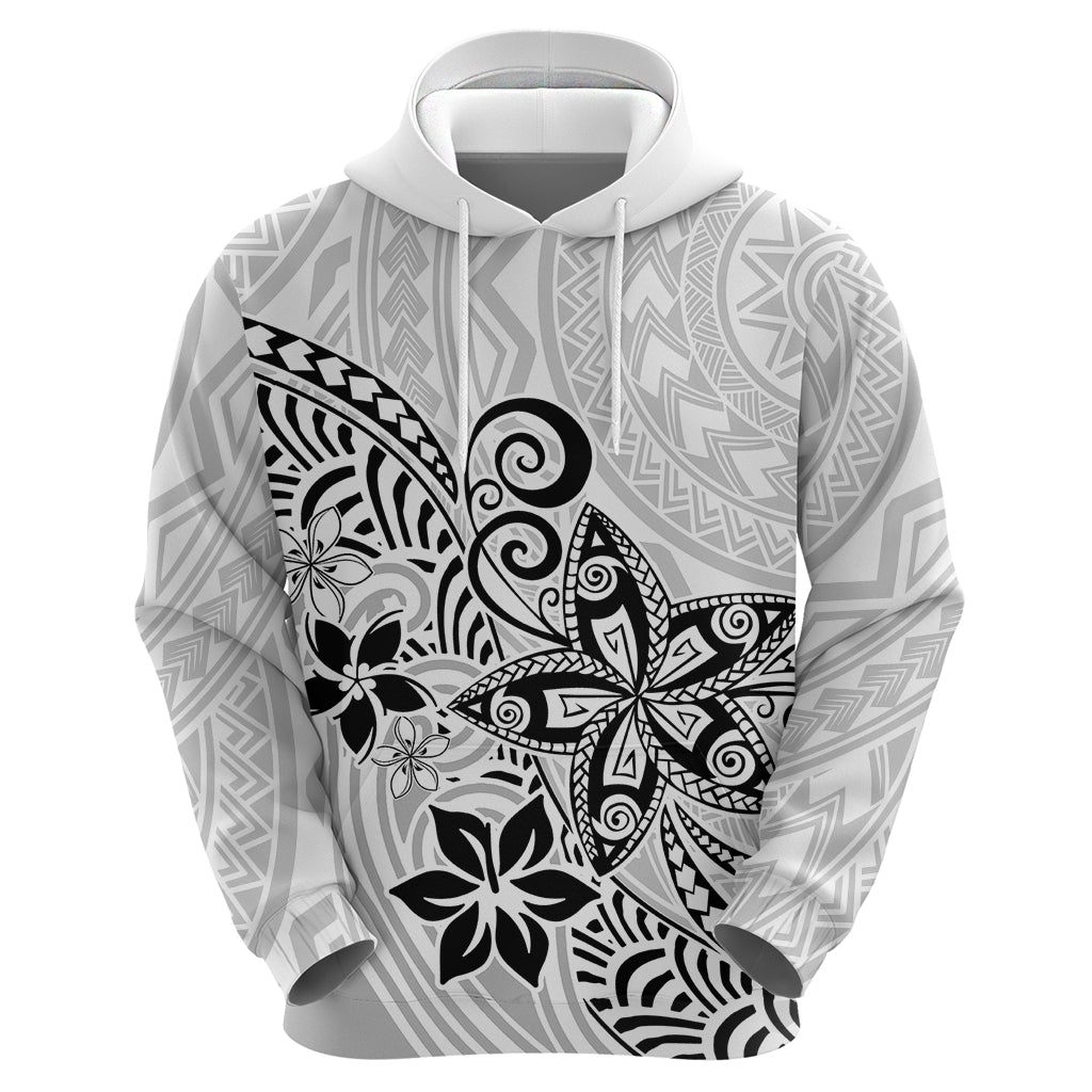 Polynesia Hoodie Plumeria White Curves LT7