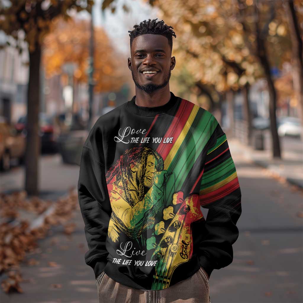 Personalised Afro Vibes Sweatshirt Reggae King - Live The Way You Love LT7
