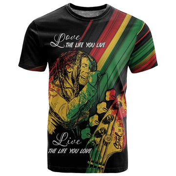 Personalised Afro Vibes T shirt Reggae King - Live The Way You Love LT7