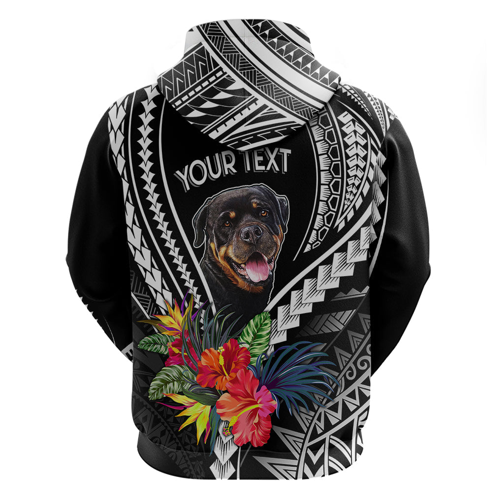 Personalised Polynesian Dog Hoodie Rottweiler With Polynesia Pattern Curve Style LT7