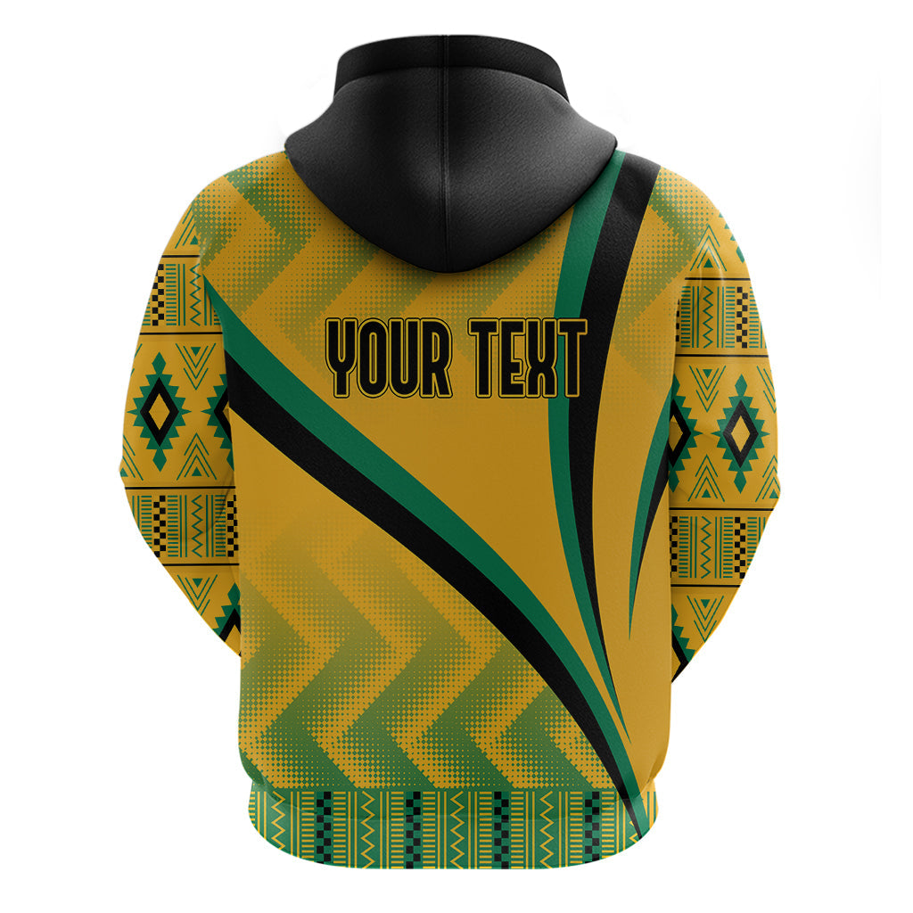 Personalised Jamaica Hoodie Kente Pattern Basic - Yellow LT7